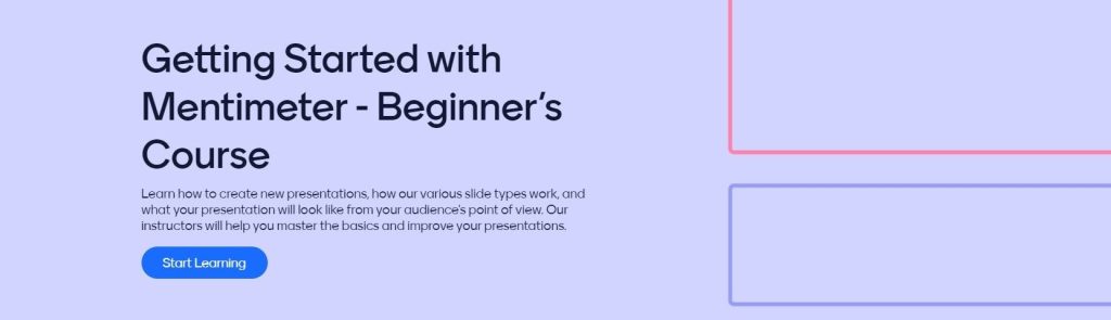 Getting started with Mentimeter beginner's course