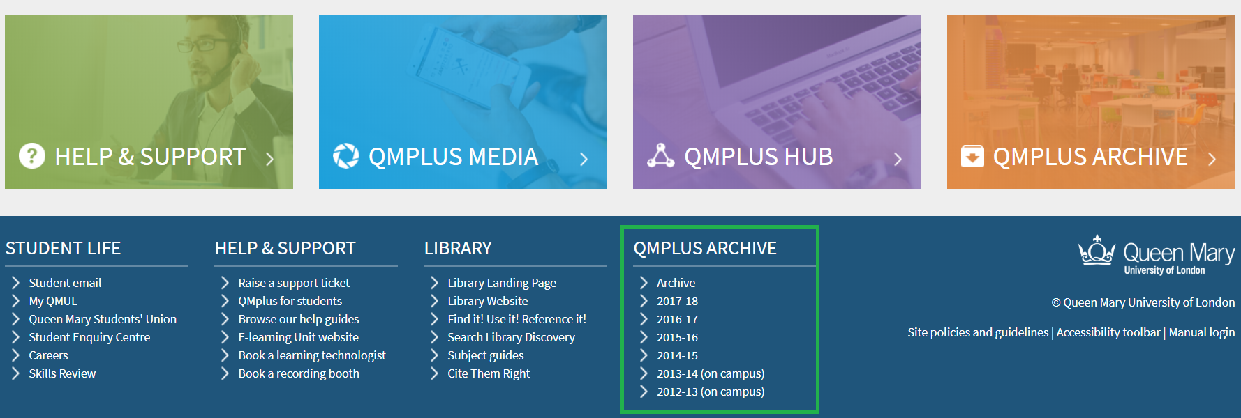 Snapshot of QMPlus Archive