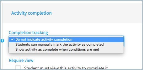Activity completion section