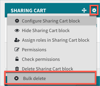 Bulk delete from sharing cart