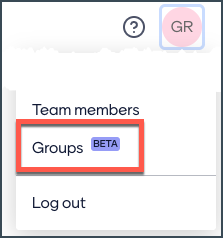 Groups in profile menu
